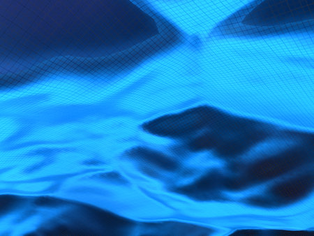 Abstract wireframe landscape on a dark background. 3D Renderingの写真素材