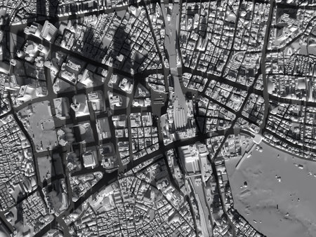 3DCG of the skyscraper district of Shinjuku seen from a bird's-eye view