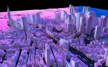 Futuristic cityscape, 3d rendering. Computer digital drawing.
3D illustration of Shinjuku building district, Tokyo, Japanの写真素材