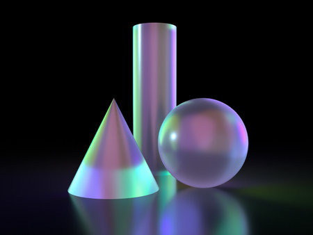 image of one Digital Fractal on Black Color with a transparent ballの写真素材