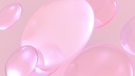 Abstract background with pink circles on a pink background. 3d rendering