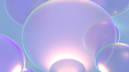 Glossy transparent gel droplets. Abstract background. 3D rendering illustrationの写真素材
