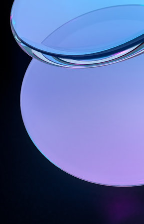 Glass sphere on a dark background. 3d rendering. Computer digital drawing.の写真素材