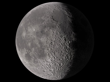 Moon closeup showing the detail of the lunar surface. This image furnished by NASAの写真素材