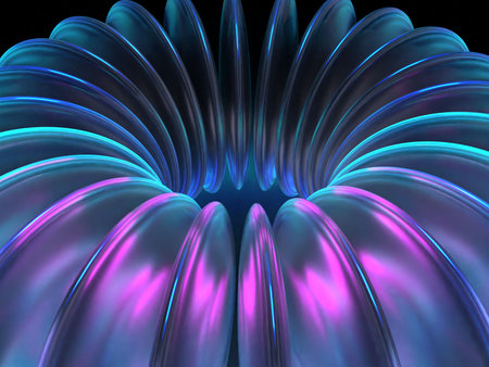 3d render, abstract background, pink flower petals, design element Photorealistic 3D illustration of...