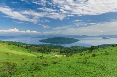Japanese landscape-bihoro touge-hokkaidoの写真素材