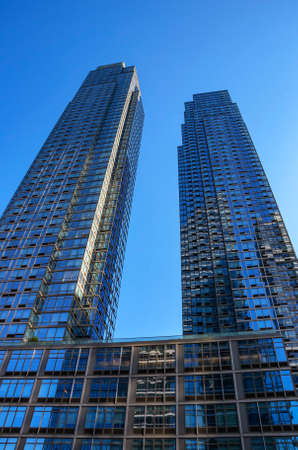 Urban panoramic view of high-rising modern buildings and skyscrapers in New York city United States of Americaの写真素材