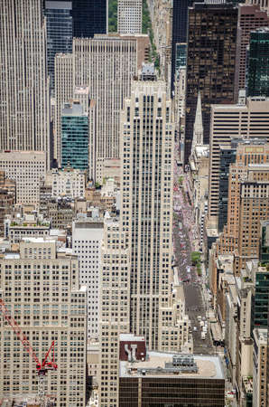 Aerial panoramic view of New York city Buildings and skyscrapers. New York, United States of America