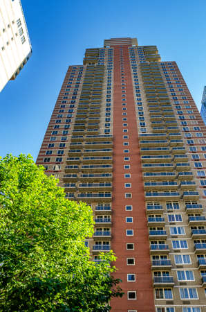 Urban panoramic view of high-rising modern buildings and skyscrapers in New York city United States of Americaのeditorial素材