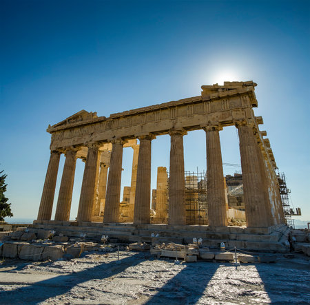 Iconic view of the Acropolis of Athens, Greeceのeditorial素材