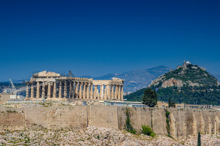 Iconic view of the Acropolis of Athens, Greeceのeditorial素材