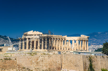 Iconic view of the Acropolis of Athens, Greeceのeditorial素材