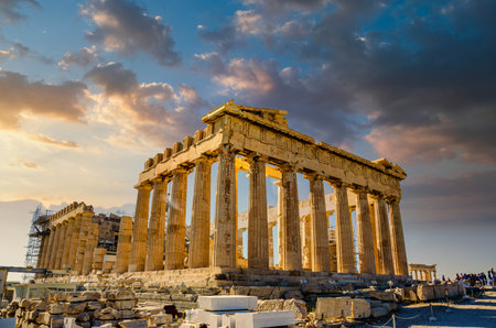 Iconic view of the Acropolis of Athens, Greeceのeditorial素材