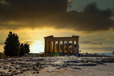 Iconic view of the Acropolis of Athens, Greeceのeditorial素材