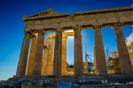 Iconic view of the Acropolis of Athens, Greeceのeditorial素材