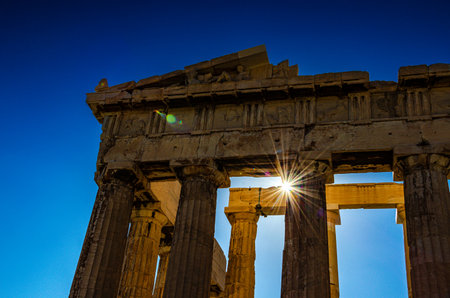 Iconic view of the Acropolis of Athens, Greeceのeditorial素材