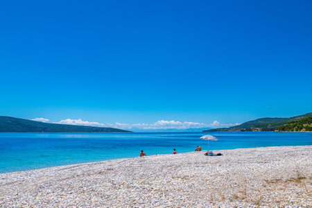 The famous beach of Agios Dimitrios in Alonissos island, Sporades, Greeceの写真素材