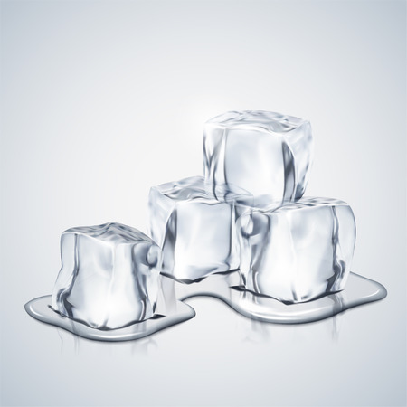Melting ice cubes in 3d illustration for design usesのイラスト素材