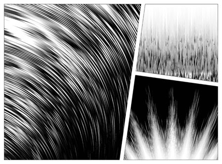 Set of Manga speed line design for atmosphereのイラスト素材