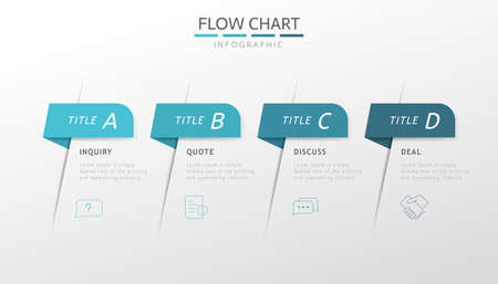 Infographic flow chart for business with four stepsのイラスト素材