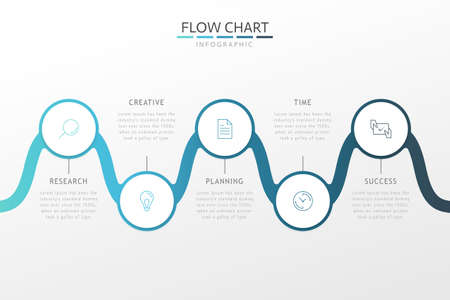 Circle arrows infographic, cycle diagram, timeline graph, presentation chart. Business concept with 5 optionsのイラスト素材