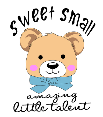 Cute bear print for t-shirt graphicの写真素材