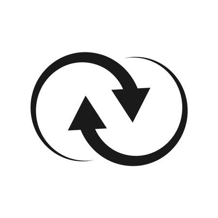 Cyclic rotation icon vector, recycling recurrence, renewal. Vector illustration isolated on a blank background that can be edited and replaced with color.のイラスト素材