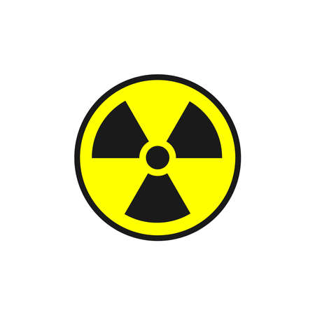 Toxic sign, symbol. Warning radioactive zone graphic vector. Icon flat style modern design Isolated on Blank Background. Vector illustration of chemical.のイラスト素材