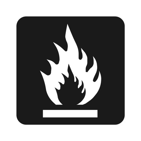 Flammable icon and vector graphics, vector illustration isolated on a blank background that can be edited and replaced with color. Perfect for labels on boxes.のイラスト素材
