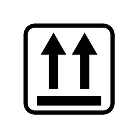 Upside. Vector illustration of top symbol on pack, isolated on blank background that can be edited and changed color. Perfect for code on packaging.のイラスト素材