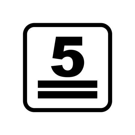 Stack a maximum of 5 five squares. Vector illustration of pack stacking limit symbol, isolated on a blank background that can be edited and changed color. Perfect for code on packaging.のイラスト素材