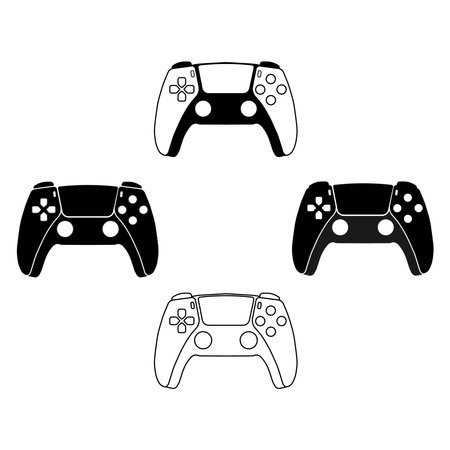 Video game console. gamepad vector illustration. Game controls for the future with a minimalist...