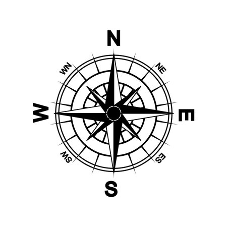 Arrow Compass Icon Vector Logo Template. Complete with eight cardinal directions.のイラスト素材
