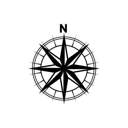 Arrow Compass Icon Vector Logo Template. Complete with eight cardinal directions.のイラスト素材