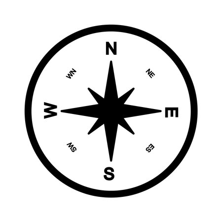 Arrow Compass Icon Vector Logo Template. Complete with eight cardinal directions.のイラスト素材