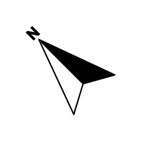 Arrow Compass Icon Vector Logo Template. North direction. North 45 degrees to the left.のイラスト素材