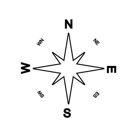 Arrow Compass Icon Vector Logo Template. Complete with eight cardinal directions.のイラスト素材