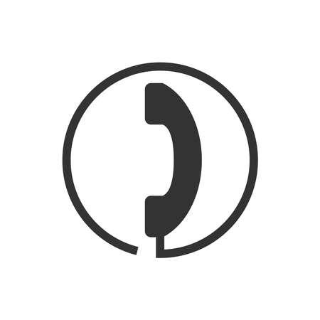 Phone icon vector illustration. Telephone and Mobile Phone symbol. 
Isolated on a blank background. Editable and changeable color. Minimalist and simple design.のイラスト素材