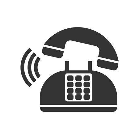 Phone icon vector illustration. Telephone and Mobile Phone symbol. 
Isolated on a blank background. Editable and changeable color. Minimalist and simple design.のイラスト素材
