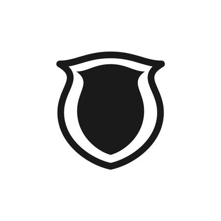 Shield icon vector. Security icon. Protection icon. Safety system. Protection activated. Logo template. Virus protection. Black icon isolated on a blank background. Can be edited and changed colors.のイラスト素材