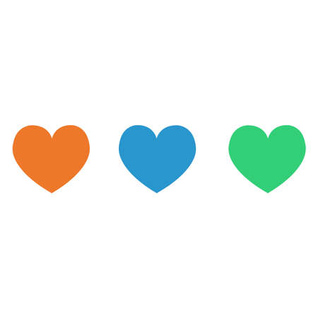 Collection of Heart icon, Vector  illustration symbol of Love Icon flat style modern design. Isolated on a blank background. Can be edited and changed colors.のイラスト素材