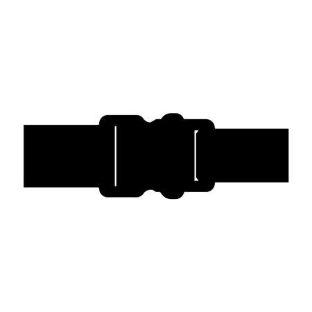 Buckle icon. Backpack buckle vector. Vector illustration. Black icon isolated on a blank background. Can be edited and changed colors.のイラスト素材