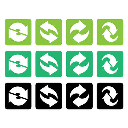 Recycle icon vector set. Best recycle symbol. Isolated on a blank background. Can be edited and changed colors. Green color.のイラスト素材