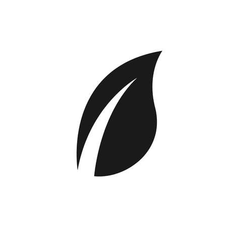 Eco green color leaf vector logo flat icon. Isolated leaves shapes on white background. Bio plant and tree floral forest concept design.  Isolated vector illustration on a blank background.のイラスト素材