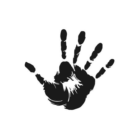 Vector illustration handprint icon. Isolated vector illustration on a blank background that can be edited and changed color.のイラスト素材