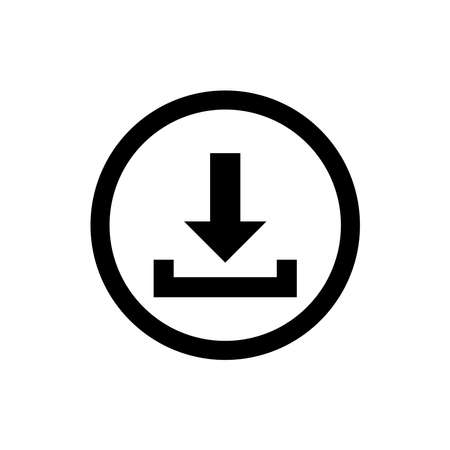 Download icon vector. Perfect for sign or button applications on a computer. Vector illustration isolated on a blank background that can be edited and replaced with color.のイラスト素材