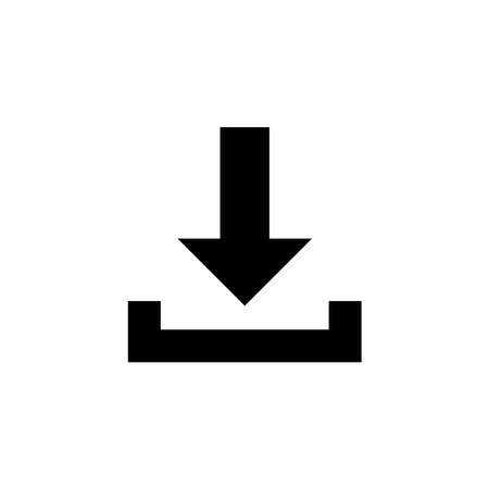 Download icon vector. Perfect for sign or button applications on a computer. Vector illustration isolated on a blank background that can be edited and replaced with color.のイラスト素材