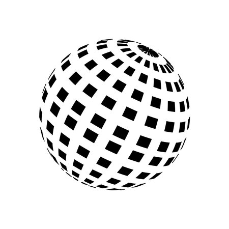 Globe icon of web. Vector illustration isolated on a blank background that can be edited and replaced with color.のイラスト素材