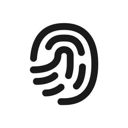 Protection icon vector. Fingerprint icon. Vector illustration isolated on a blank background that can be edited and replaced with color.のイラスト素材