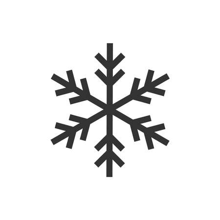Snowflakes icon. Winter flat vector decorations elements. Cool temperature, keep in a cool place. Vector illustration isolated on a blank background that can be edited and replaced with color.のイラスト素材